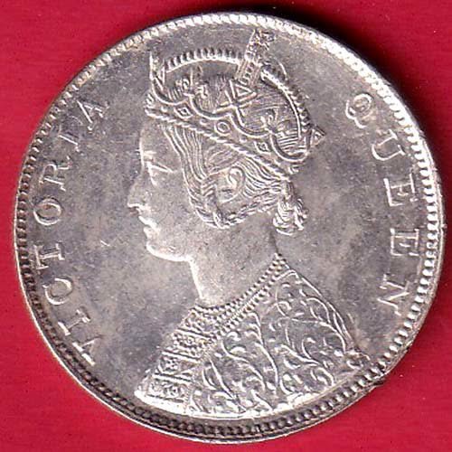 BRITISH INDIA 1862 VICTORIA QUEEN ONE RUPEE SILVER COIN– FC9659 - Image 2