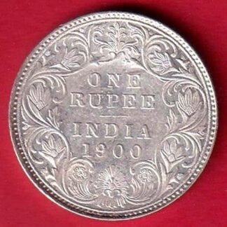 “UNC” british india 1900 victoria empress one rupee silver coin-S7725