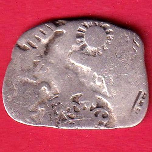 "BOTH SIDE PUNCHES" ANCIENT INDIA MAURYAN PERIOD ANIMAL STANDING MAGADH DYNASTY SILVER PUNCHMARK - FEH463