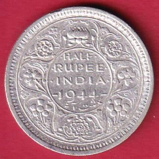 british india 1944 lahore mint half rupee coin – FC9631