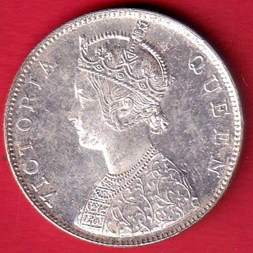 BRITISH INDIA 1862 VICTORIA QUEEN ONE RUPEE SILVER COIN– FC9662 - Image 2