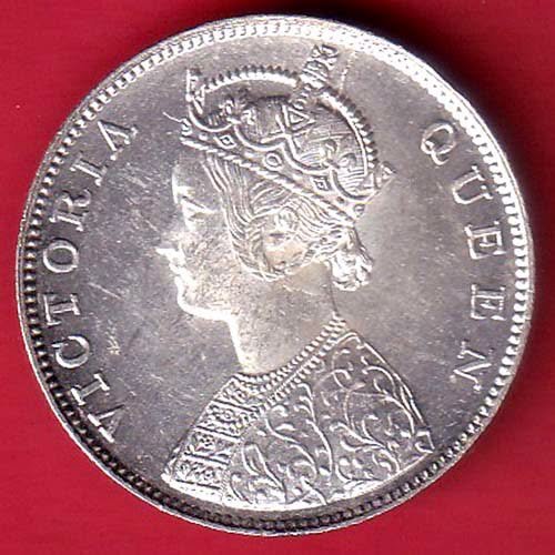 "UNC" BRITISH INDIA 1862 VICTORIA QUEEN ONE RUPEE SILVER COIN– FC9568 - Image 2