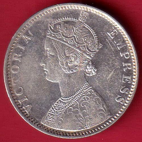 BRITISH INDIA 1901 VICTORIA EMPRESS ONE RUPEE BEAUTIFUL SILVER COIN– FC9570 - Image 2