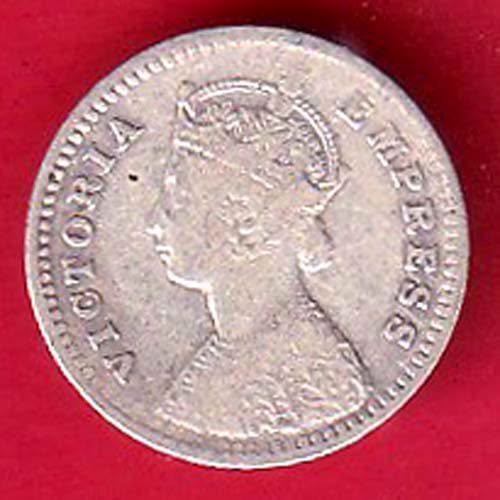 british india 1896 VICTORIA EMPRESS TWO ANNAS SILVER COIN- FC9499 - Image 2