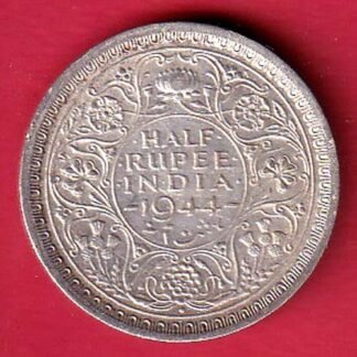 BRITISH INDIA 1944 HAlF RUPEE SILVER COIN– FF152