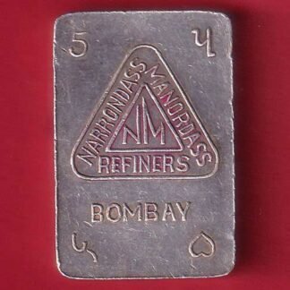 silver bar : 5 tola narrondass manordass Refiners silver bar 999 fine silver- FC9646