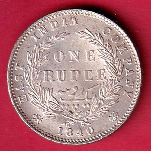 EAST INDIA COMPANY 1840 DIVIDED LEGEND VICTORIA QUEEN BEAUTIFUL ONE RUPEE SILVER COIN-fc9515 - Image 2