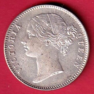 EAST INDIA COMPANY 1840 DIVIDED LEGEND VICTORIA QUEEN BEAUTIFUL ONE RUPEE SILVER COIN-fc9515