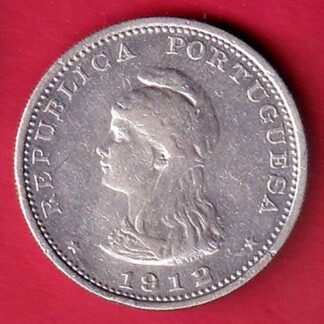 Portuguese India Uma rupee 1912 BEAUTIFUL SILVER COIN-fc9516