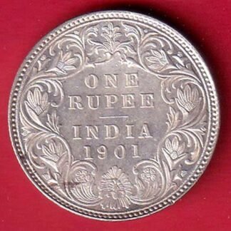 BRITISH INDIA 1901 VICTORIA EMPRESS ONE RUPEE BEAUTIFUL SILVER COIN-fc9517
