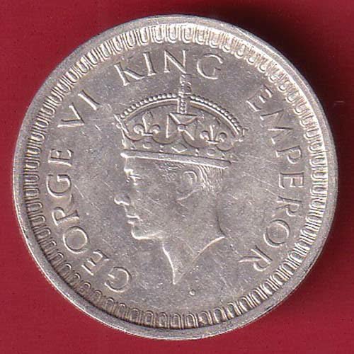 BRITISH INDIA 1942 BOMBAY MINT GEORGE VI ONE RUPEE BEAUTIFUL SILVER COIN- FC9643 - Image 2