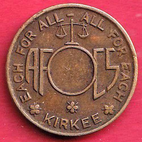 Canteen token : Kirkee Each for all - All for each Ammunition FActory Canteen – FC9572