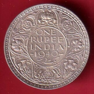 BRITISH INDIA 1940 BOMBAY MINT GEORGE VI ONE RUPEE BEAUTIFUL SILVER COIN– FC9674