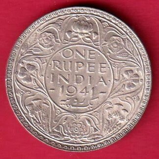 BRITISH INDIA 1941 BOMBAY MINT GEORGE VI ONE RUPEE BEAUTIFUL SILVER COIN– FC9677