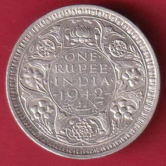 BRITISH INDIA 1942 BOMBAY MINT GEORGE VI ONE RUPEE BEAUTIFUL SILVER COIN- FC9643