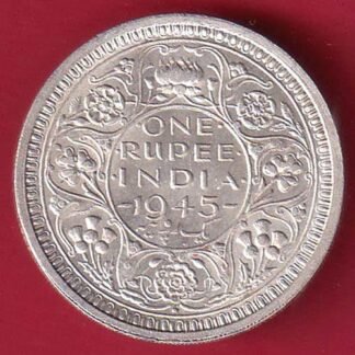 BRITISH INDIA 1945 BOMBAY MINT GEORGE VI ONE RUPEE BEAUTIFUL SILVER COIN- FC9644