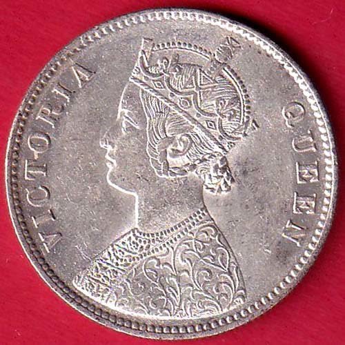 BRITISH INDIA 1862 VICTORIA QUEEN ONE RUPEE SILVER COIN- fc9593 - Image 2