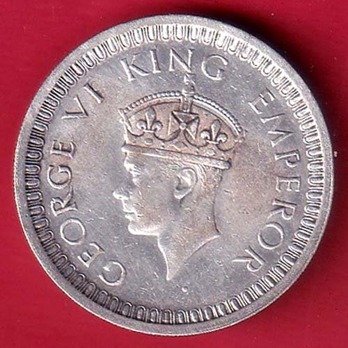 BRITISH INDIA 1942 BOMBAY MINT GEORGE VI ONE RUPEE BEAUTIFUL SILVER COIN–fc9474 - Image 2
