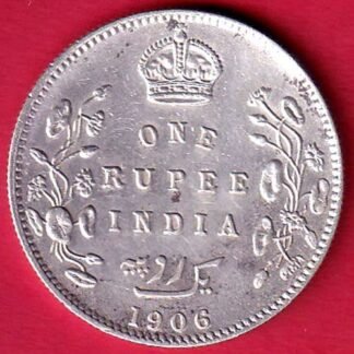 British India Edward VII 1906 One Rupee Silver Coin- FC9533