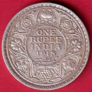 British India 1918 Bombay mint George v One Rupee silver coin- FC9536