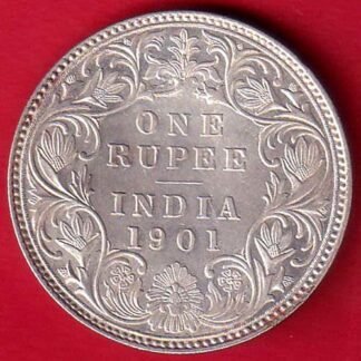 BRITISH INDIA 1901 VICTORIA EMPRESS ONE RUPEE BEAUTIFUL SILVER COIN- FC9540
