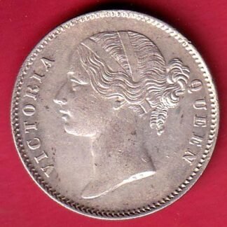 EAST INDIA COMPANY 1840 DIVIDED LEGEND VICTORIA QUEEN BEAUTIFUL ONE RUPEE SILVER COIN- FC9546