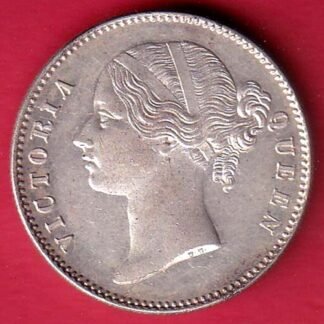 EAST INDIA COMPANY 1840 DIVIDED LEGEND VICTORIA QUEEN BEAUTIFUL ONE RUPEE SILVER COIN- FC9547