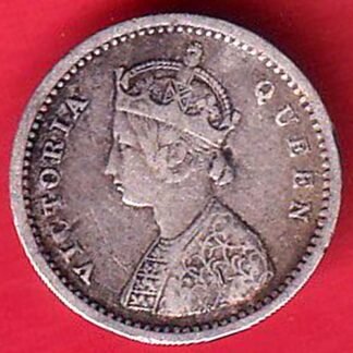 British India 1874 victoria Queen Two Annas coin- FC9553