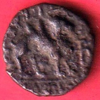 ANCIENT INDIA KUSHAN KING DYNASTY BEAUTIFUL SCARE COPPER COIN- FC9554