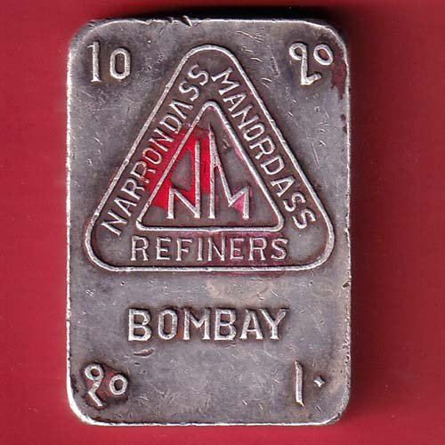 silver bar : 10 tolas narrondass manordass Refiners ESTD 1788 silver bar 999 fine silver – FC9579 - Image 2