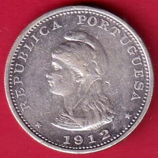 "UNC' Portuguese India Uma rupee 1912 BEAUTIFUL SILVER COIN- FC9610