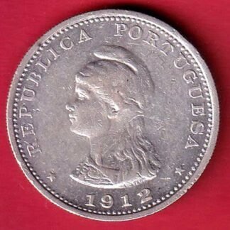 Portuguese India Uma rupee 1912 BEAUTIFUL SILVER COIN- FC9611