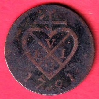 Bombay Presidency East India Company  6 Reas  1791 Copper Coin– FC9653