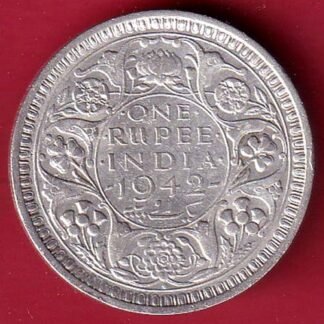 British India 1942 Bombay Mint George Vi One Rupee SILVER COIN– FC9715
