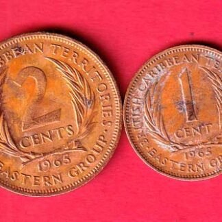 British Caribbean Territories Queen Elizabeth The Second Cents: 1965 1 cent, 1965 2 cents- ff144