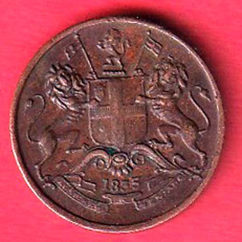 EAST INDIA COMPANY 1835 1/12 anna COPPER COIN- ff147 - Image 2