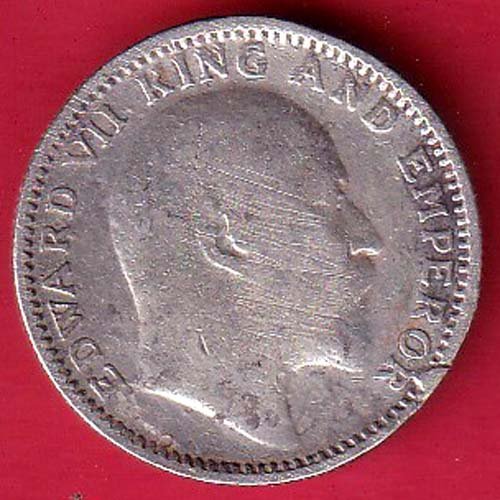 BRITISH INDIA 1910 EDWARD VII KING EMPEROR HALF RUPEE SILVER COIN– FF95 - Image 2