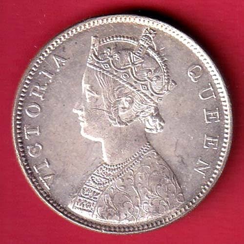 BRITISH INDIA (2 dot on top)1862 VICTORIA QUEEN ONE RUPEE SILVER COIN-oo6384 - Image 2