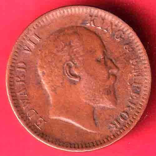 British India 1903 George V King Emperor one quarter ANNA CoiN-ff255