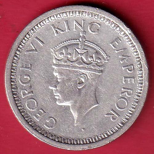 British India 1945 Bombay Mint George Vi One Rupee SILVER COIN–FC9726 - Image 2
