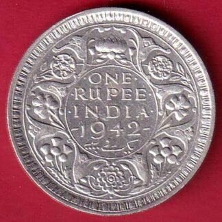 British India 1942 Bombay Mint George Vi One Rupee SILVER COIN–FC9728
