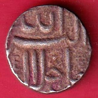 mughals akbar ahmedabad mint half rupee silver coin –FC9777