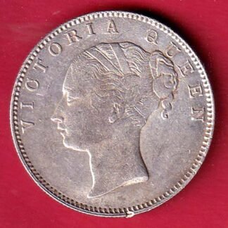 EAST INDIA COMPANY 1840 CONTINIOUS LEGEND VICTORIA QUEEN BEAUTIFUL ONE RUPEE SILVER COIN – FC9784