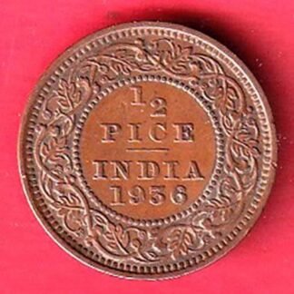 BRITISH INDIA 1936 1/2 PICE GEORGE v COPPER COIN– FC9826