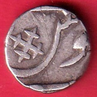 broach state cross mark half rupee silver coin – FC9844