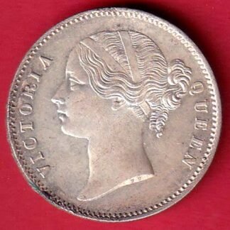 EAST INDIA COMPANY 1840 DIVIDED LEGEND VICTORIA QUEEN BEAUTIFUL ONE RUPEE SILVER COIN– FC9864