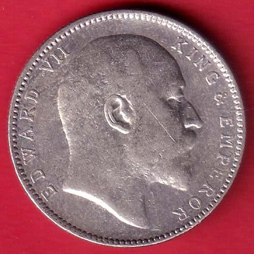 British India Edward VII 1906 One Rupee Silver Coin- fc9886 - Image 2