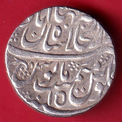 Mughals AH 112(?)/ RY 15 Muhammad Shah, Shahjahanabad Mint, One Rupee Silver Coin– FC9913 - Image 2