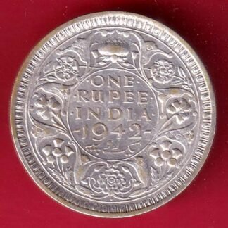 British India 1942 Bombay Mint George Vi One Rupee SILVER COIN – FC9917