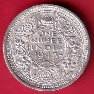 British India 1945 Bombay Mint George Vi One Rupee SILVER COIN– FC9919